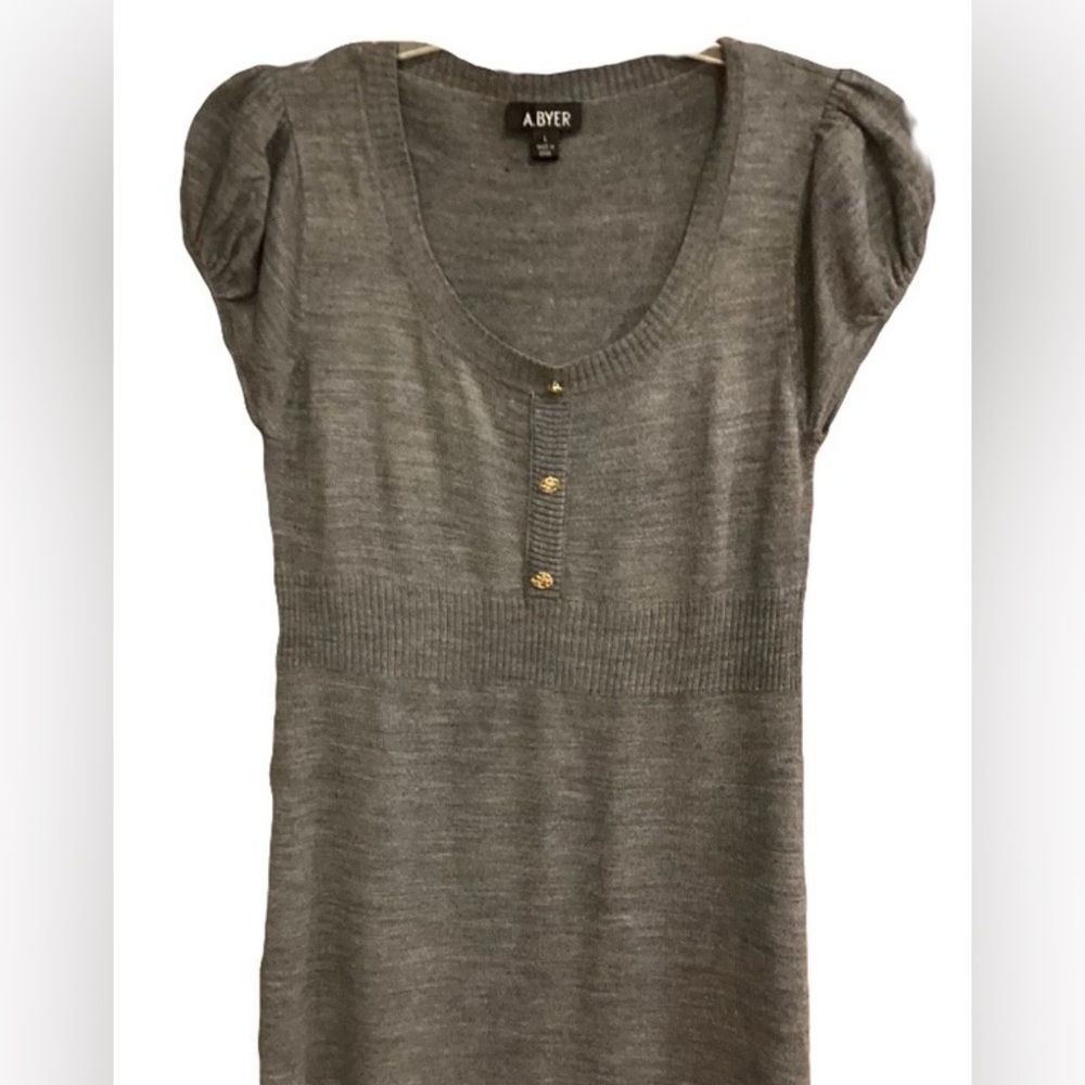 A BYER Women’s Sweater Dress Gray Sz L - Picture 1 of 9